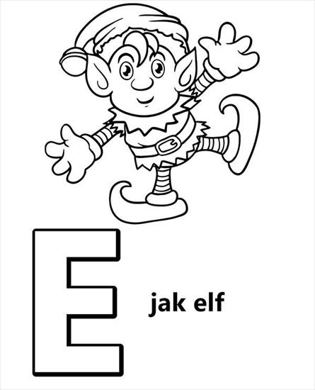 Kolorowanki dla dzieci - alfabet-e-jak-elf.jpg