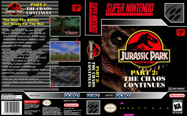  Covers Super Nintendo - Jurassic Park Part 2 The Chaos Continues Nintendo Snes - Cover.jpg