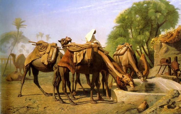 Sztuka orientalna - Jean Leon Gerome - Camels At The Trough.jpg