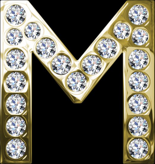 Brylantowy alfabet - M gold and diamonds.png
