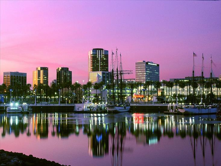 TAPETY ŁADNE - Harbor Sunset, Long Beach, California.jpg